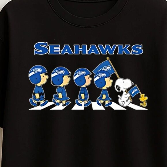 Seattle Seahawks X Peanuts Snoopy Abbey Road Shirt170 - Picture 2 of 5